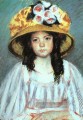 Mädchen in einem großen Hut Mütter Kinder Mary Cassatt